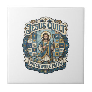 Azulejo De Cerâmica Remendo de Colcha de Jesus Fé Patchwork Jesus Colc