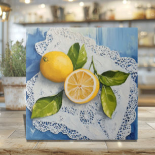 Azulejo De Cerâmica Renda Italiana e Limões da Nonna