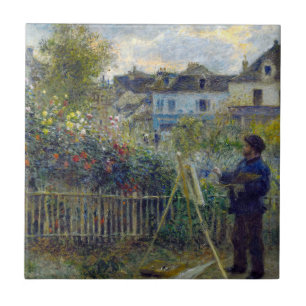 Azulejo De Cerâmica Renoir - Claude Monet Pintura em seu Jardim