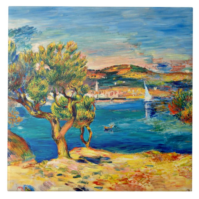 Azulejo De Cerâmica Renoir - L'Estaque, pintura paisagística de arte, (Frente)