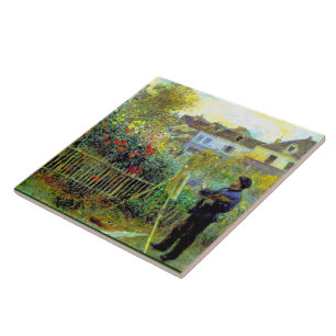 Azulejo De Cerâmica Renoir - Monet Pintando em seu Jardim