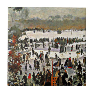 Azulejo De Cerâmica Renoir - Patinadores no Bois de Boulogne-1868
