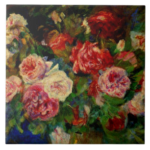 Azulejo De Cerâmica Renoir - Rosas, pintura famosa,