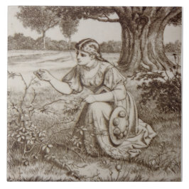 Azulejo De Cerâmica Repro Antique 1880s Minton Sepia Country Life