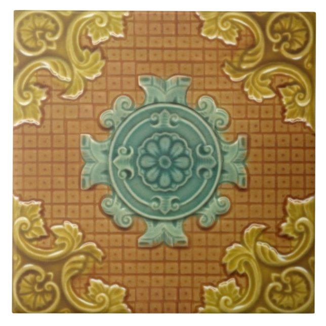 Azulejo De Cerâmica Repro Antique Godwin Hewitt Moldou Majolica (Frente)