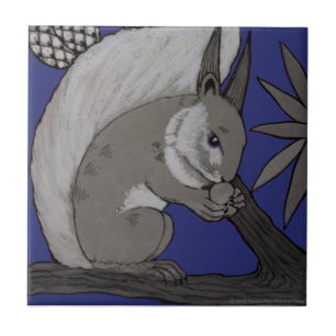 Azulejo De Cerâmica Repro Antique Minton Staffordshire Blue Squirrel