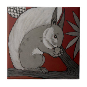 Azulejo De Cerâmica Repro Antique Minton Staffordshire Red Squirrel