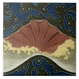 Azulejo De Cerâmica Repro Antique Wedgwood Tubelined Ocean Waves