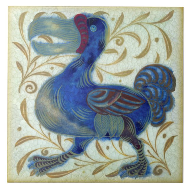 Azulejo De Cerâmica Repro Antiquico Raros De Morgan Dodo Bird (Frente)