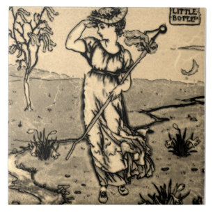 Azulejo De Cerâmica Repro Art Nouveau Moderno Pequeno Esboço Bo Peep