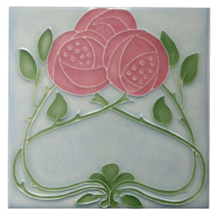 Azulejo De Cerâmica Repro Arte Nova Floral
