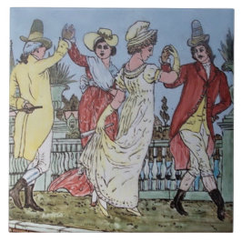 Azulejo De Cerâmica Repro Colorido 1900 Walter Crane Nursery Rhyme