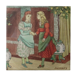 Azulejo De Cerâmica Repro de Cor do Cheio de Meses de Calendário do W
