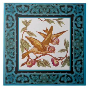 Azulejo De Cerâmica Repro De Transferências Colorido De Mão Vitorian