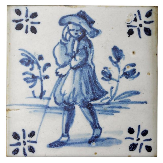 Azulejo De Cerâmica Repro DefSoftware Man Blue Delft (Frente)