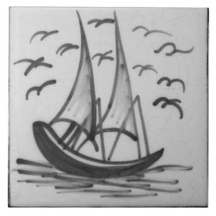 Azulejo De Cerâmica Repro DefSoftware Ship Sail Boat Blue Delft Azulej