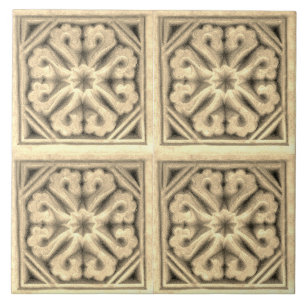Azulejo De Cerâmica Repro Espanhol Padrão Floral alivio Faux Til