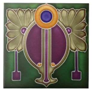 Azulejo De Cerâmica Repro German Jugendstil Art Nouveau/Art Deco