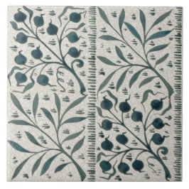 Azulejo De Cerâmica Repro Rare 1870 Wm Morris Co Pintado