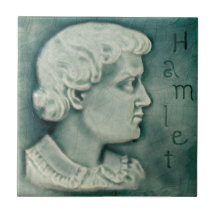 Repro Shakespeare Hamlet Retrato Faux Alivio Teal
