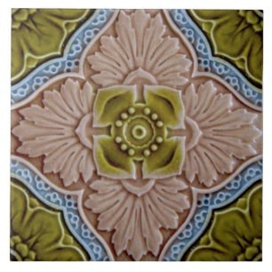 Azulejo De Cerâmica Repro Sherwin & Cotton Molded Majolica - Arte Glaz