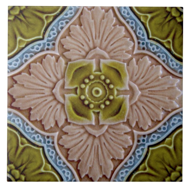 Azulejo De Cerâmica Repro Sherwin & Cotton Molded Majolica - Arte Glaz (Frente)