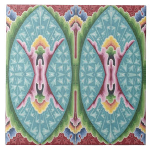 Azulejo De Cerâmica Repro Vintage - Arco-Íris Geométrico Colorido