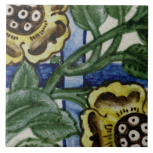 Azulejo De Cerâmica Repro Vintage Rosa Trellis Floral De Morgan azulej