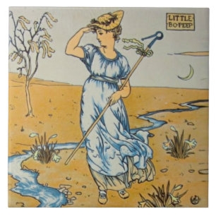 Azulejo De Cerâmica Repro Walter Crane Bo Peep Nursery Rhyme