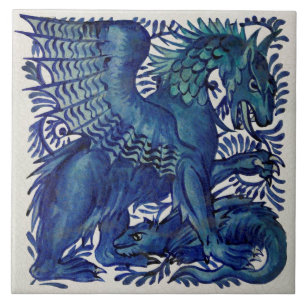 Azulejo De Cerâmica Repro Wm De Morgan Blue