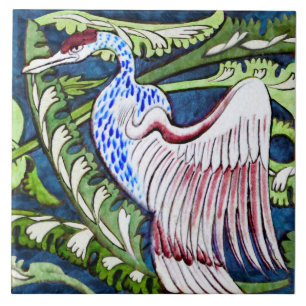 Azulejo De Cerâmica Repro Wm De Morgan Heron (Pares com Águia Dourada)