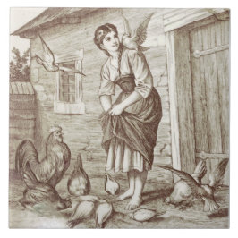 Azulejo De Cerâmica Repro Wm WIse Minton Country Life Sepia