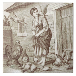 Azulejo De Cerâmica Repro Wm WIse Minton Country Life Sepia