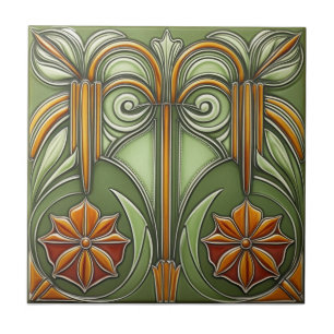 Azulejo De Cerâmica Reprodução de Arte Nova Antiga