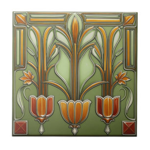 Azulejo De Cerâmica Reprodução de Arte Nova Antiga