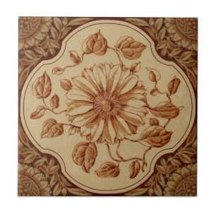Azulejo De Cerâmica Reprodução de Maron Vitoriano em Buff Transferwa