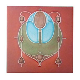 Azulejo De Cerâmica Reproduction 1905 Johnson Colorful Art Nouveau