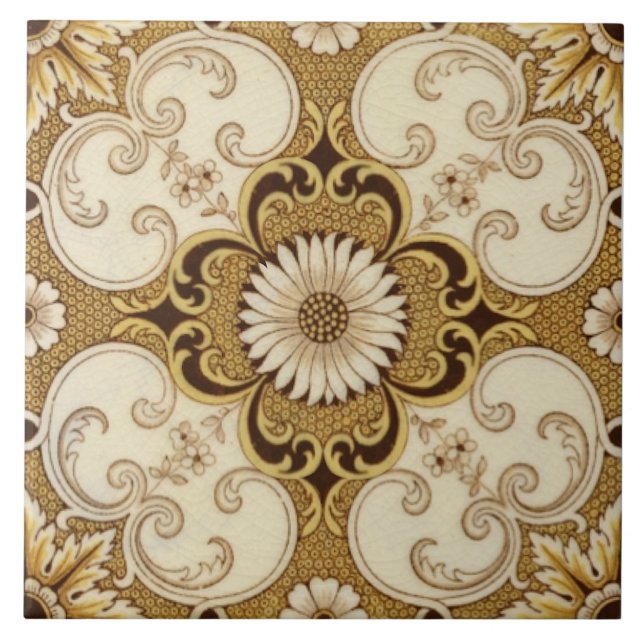 Azulejo De Cerâmica Reproduction Antique Minton China Victorian (Frente)