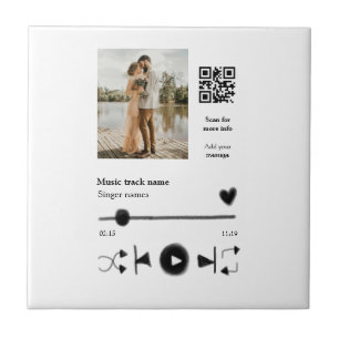 Azulejo De Cerâmica Reprodutor de música personalizado casal amor códi