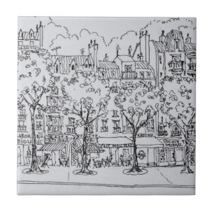 Azulejo De Cerâmica Restaurante Boulevard Montparnasse  Paris, França