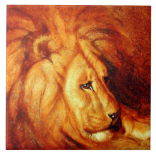 Azulejo De Cerâmica Resting Lion (por Abbott Handerson Thayer)