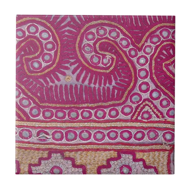 Azulejo De Cerâmica Resto Afghani 2 de matéria têxtil da telha (Frente)