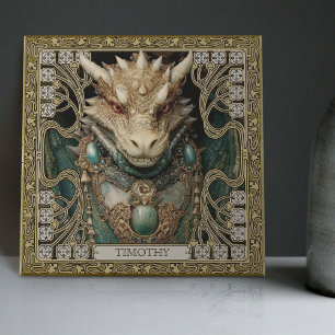 Azulejo De Cerâmica Retábulo Personalizado do Espírito do Dragão Místi