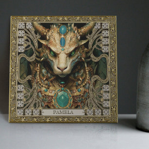 Azulejo De Cerâmica Retábulo Personalizado do Espírito do Dragão Místi