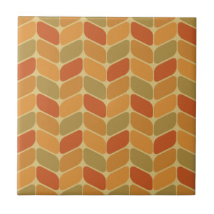 Azulejo De Cerâmica Retângulos Diagonais Vintage Ochre