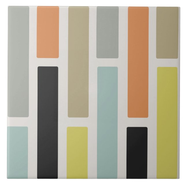 Azulejo De Cerâmica Retângulos Modernos de meio século (Frente)