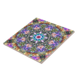 Azulejo De Cerâmica Retorna Vintage Bonito Mandala persa floral  