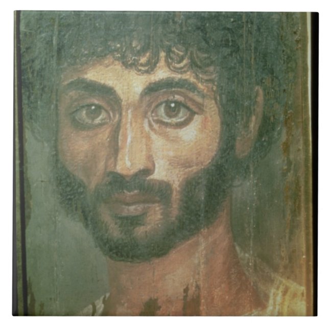 Azulejo De Cerâmica Retrato da mamã de um homem, de Fayum, (Frente)