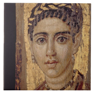 Azulejo De Cerâmica Retrato da mamã de uma mulher, de Fayum,