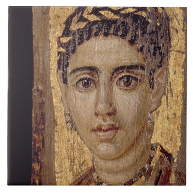 Azulejo De Cerâmica Retrato da mamã de uma mulher, de Fayum, (Frente)